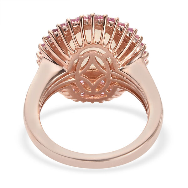 Natürlicher Äthiopischer Opal und Rosa Saphir Ring 925 Silber Roségold Vermeil  ca. 3,23 ct image number 6