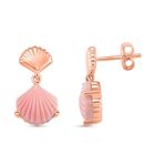 D'Joy Natürlicher Rosa Königsmuschel Perle Ohrringe 925 Silber 750 rosévergoldet ca. 6,00 ct.