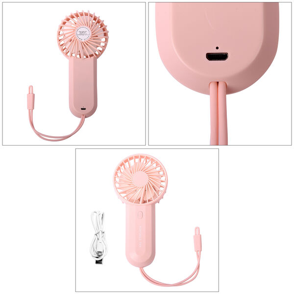 Tragbarer Mini-Ventilator mit zwei Lüfterflügeln, Rosa image number 5