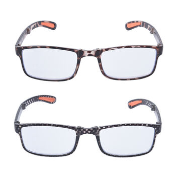 Faltbare Lesebrille 2 St&uuml;ck Set, Blaulichtfilter, Testkit, 18,5x3,6x8,3cm