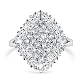 LUSTRO STELLA wei&szlig;er Zirkonia Ring im Halo-Design