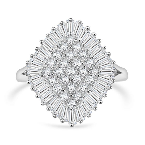 LUSTRO STELLA wei&szlig;er Zirkonia Ring im Halo-Design