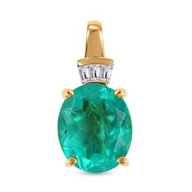 Smaragd Triplett-Quarz und Zirkon Anhänger - 5,54 ct.