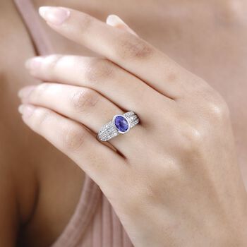 AA Tansanit und Zirkon Ring - 1,94 ct.