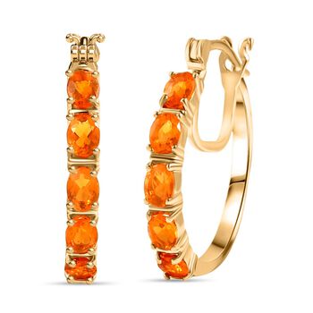 D'Joy AA Feueropal Ohrringe 925 Silber 750 Gelbgold Vermeil ca. 1.11 ct