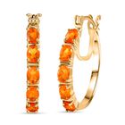 D'Joy AA Feueropal Ohrringe 925 Silber 750 Gelbgold Vermeil ca. 1,11 ct.