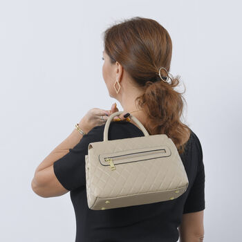 LA MAREY Crossbody Tasche aus 100% echtem Leder mit RFID Schutz und abnehmbarem Riemen, Beige