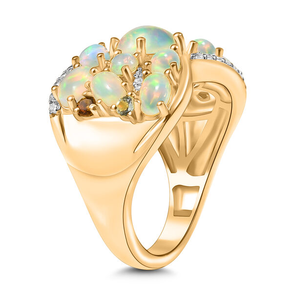 AA Natürlicher, äthiopischer Welo Opal Ring 925 Silber 750 Gelbgold Vermeil (Größe 18.00) ca. 2.52 ct image number 5
