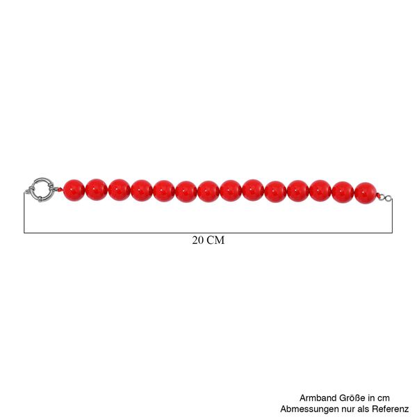 Rotes Muschelkernperle Armband image number 5