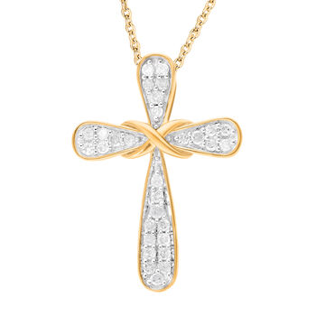 Wei&szlig;er Diamant Anh&auml;nger, 925 Silber Gelbgold Vermeil, ca. 0.33 ct