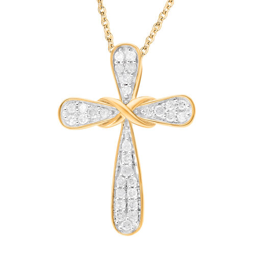 Diamant Anhänger, 925 Silber Gelbgold Vermeil - 0,33 ct. image number 0
