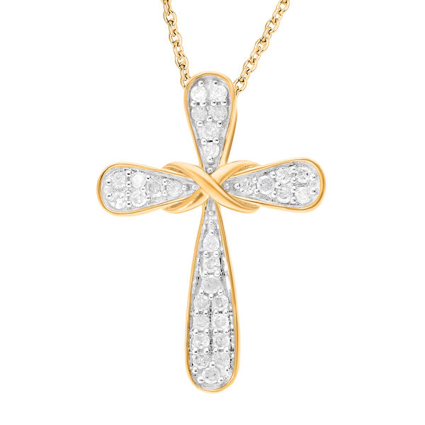 Diamant Anh&auml;nger, 925 Silber Gelbgold Vermeil - 0,33 ct.