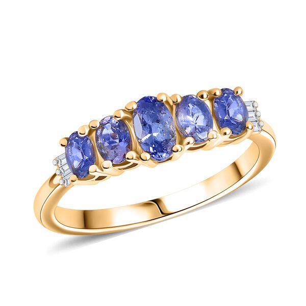 D’Joy Tansanit und Diamant Ring, 925 Silber vergoldet - 0,90 ct. image number 3