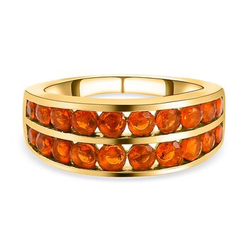 Salamanca Feueropal-Ring, 925 Silber vergoldet (Gr&ouml;&szlig;e 21.00), ca. 1.25 ct