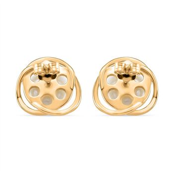 Wei&szlig;e S&uuml;&szlig;wasser Perle Ohrstecker, 925 Silber vergoldet