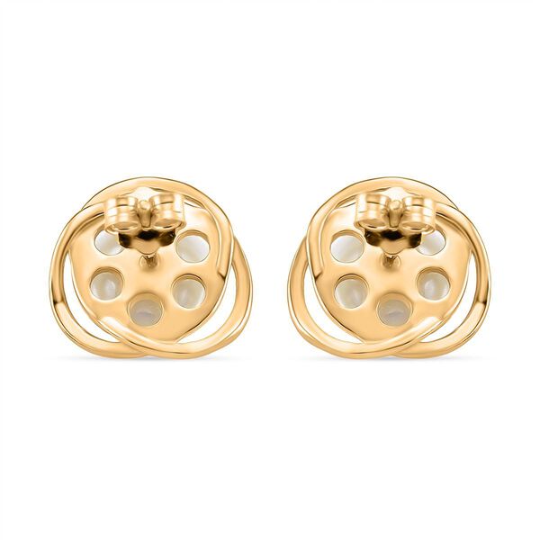 Weiße Süßwasser Perle Ohrstecker, 925 Silber vergoldet image number 3