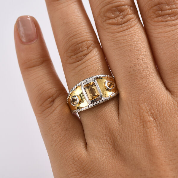 Citrin Ring Nickelfreies Messing (Gr&ouml;&szlig;e 18.00) ca. 1.27 ct image number 3