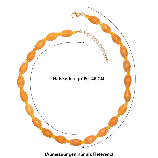 EVER TRUE Gelber Aventurin, Gelber Quarzit Halskette ca. 45 cm 316L Edelstahl Gold ca. 285.00 ct image number 5