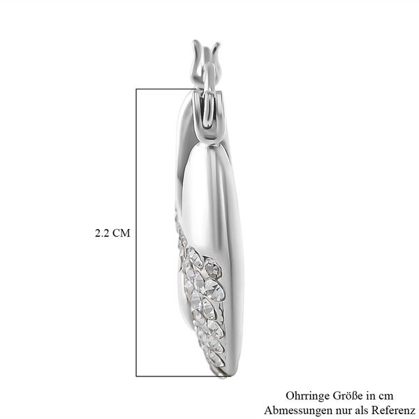 Wei&szlig;er Kristall Herzf&ouml;rmige Ohrringe, Reiner Edelstahl image number 5