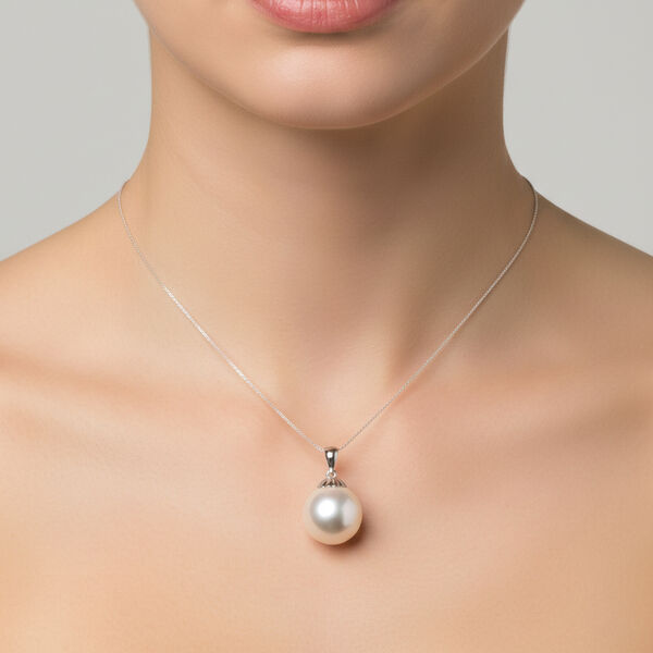 AAA Weiße Südsee Perle (12-13 mm) Anhänger 750 Gold 14.11 ct image number 2