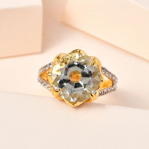 Prasiolith und Zirkon Ring - 8,06 ct. image number 2