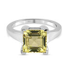 Ouro Verde-Quarz Solitär Ring 925 Silber Platin-Überzug image number 0