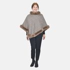 Kunstpelz-Poncho, 70x92 cm, hellbraun