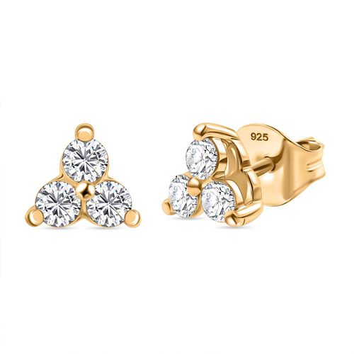 LUXURIANT DIAMOND- SI Labor Diamant Ohrringe, 925 Silber 750 Gelbgold Vermeil - 0,50 ct. image number 0