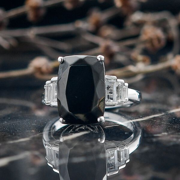 D'Joy Elite Shungit, Weißer Topas Ring 925 Silber rhodiniert (Größe 17.00) ca. 5,37 ct image number 2