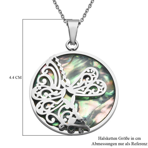 Abalone Muschel-Anh&auml;nger mit Kette, 50 cm, Edelstahl ca. 1,00 ct image number 4