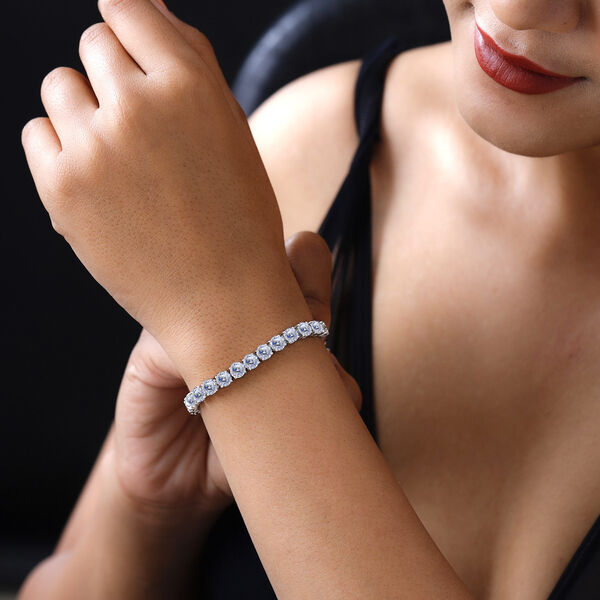 88 Facetten Moissanit Armband, ca. 19 cm, 925 Silber platiniert ca. 15.18 ct image number 3