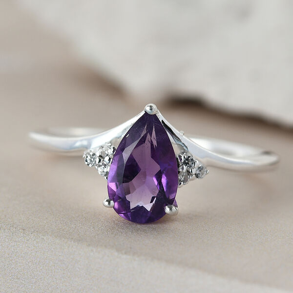 Afrikanischer Amethyst und Zirkon-Ring - 0,82 ct. image number 2