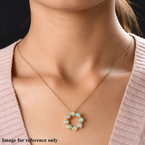 Nat&uuml;rlicher, &auml;thiopischer Opal Kreis-Anh&auml;nger in Silber image number 2