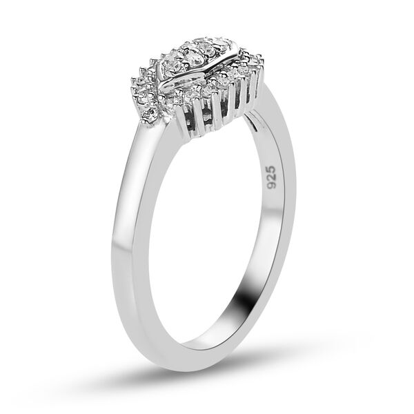 Diamant Cluster Ring 925 Silber platiniert  ca. 0,25 ct image number 4