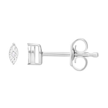 Wei&szlig;erDiamant Ohrringe, 925 Silber platiniert