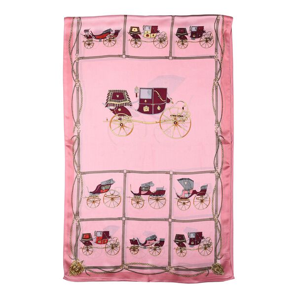 LA MAREY: Bedruckter Schal aus 100% Maulbeerseide, inkl. Geschenkbox, Rosa&nbsp; image number 4