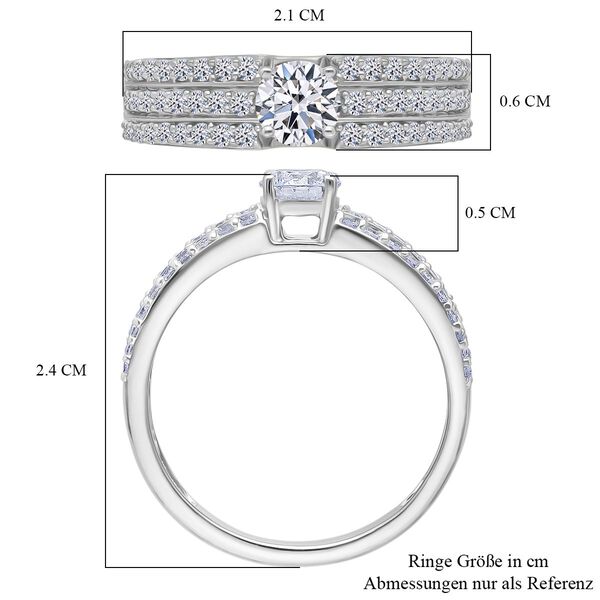 LUXURIANT DIAMANT - Lab Grown Diamant SI-GH Ring 925 Silber rhodiniert (Größe 19.00) ca. 1,00 ct image number 6