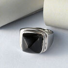 Kalifornien schwarze Jade Ring Edelstahl (Größe 19.00) ca. 14,78 ct image number 1