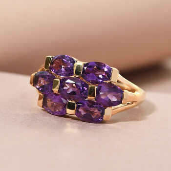Marokkanischer Amethyst Ring 925 Silber vergoldet  ca. 2,93 ct