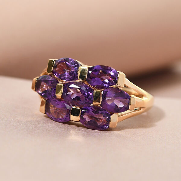 Marokkanischer Amethyst Ring 925 Silber vergoldet  ca. 2,93 ct image number 2