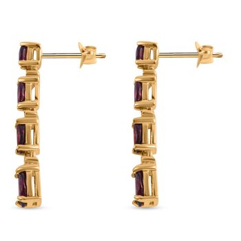 Nat&uuml;rlicher Rhodolith Granat Ohrringe 925 Silber platiniert ca. 3.83 ct