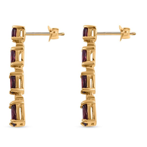 Nat&uuml;rlicher Rhodolith Granat Ohrringe 925 Silber platiniert ca. 3.83 ct image number 3