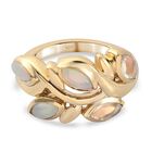 Natürlicher Äthiopischer Opal Ring 925 Silber vergoldet (Größe 16.00) ca. 0,68 ct