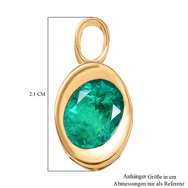 D'Joy Smaragd-Quarz Triplette Anh&auml;nger 925 Silber 750 Gelb Vergoldet ca. 2.80 ct image number 6
