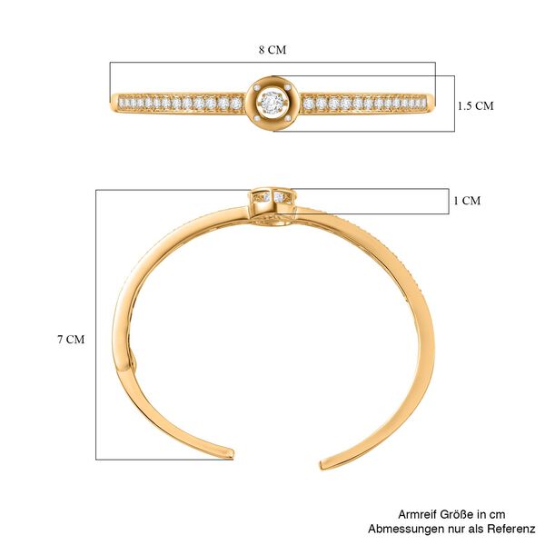 Moissanit Armreif, 925 Silber 750 Gelbgold Vermeil image number 7
