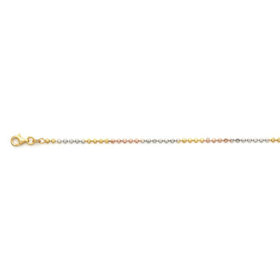 Italienisches Mond Armband ca. 18 cm+ 2.5 cm Extender, 925 Silber Tricolor ca. 2,53g