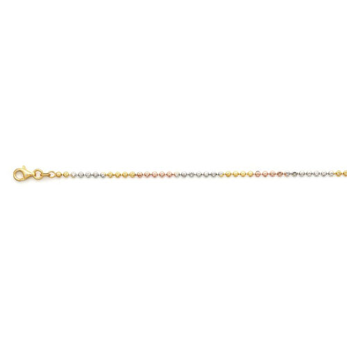 Italienisches Mond Armband ca. 18 cm+ 2.5 cm Extender, 925 Silber Tricolor ca. 2,53g image number 0