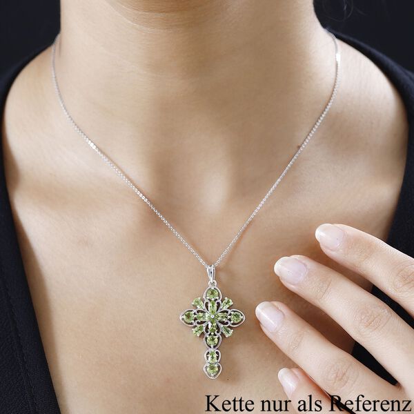 Peridot Anhänger 925 Silber platiniert ca. 3.45 ct image number 3