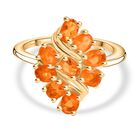 D’joy Feuer opal Ring 925 Silber 750 Gelb Vergoldet (Größe 17.00) ca. 1,13 ct