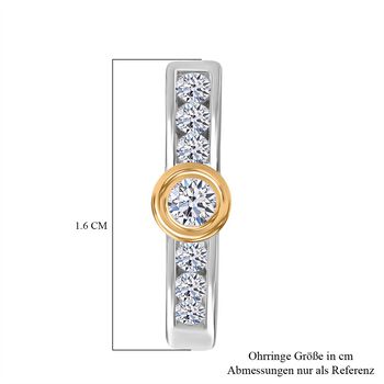 LUXURIANT DIAMOND - Lab Grown Diamant SI-GH Ohrringe 925 Silber Rhodiniert und 750 Gelbgold Vermeil ca. 0.50 ct